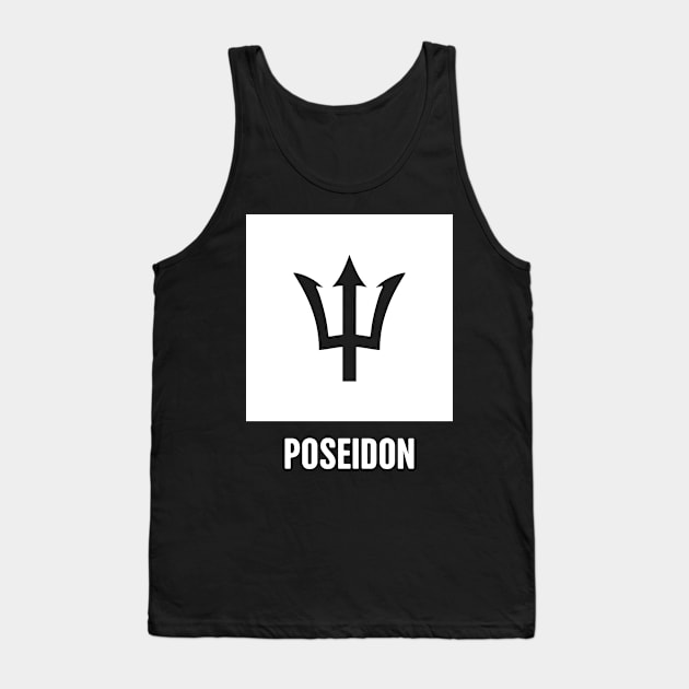 Poseidon | Greek Mythology God Symbol Tank Top by Wizardmode